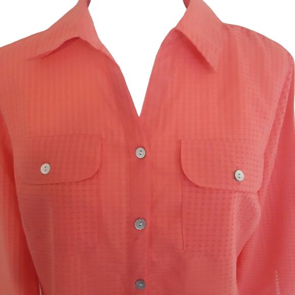 Notations 3/4 Sleeve Button Up Top - Picture 2 of 8